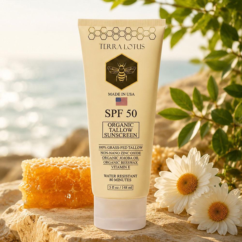 Physical Sunscreen Mineral - Organic Tallow Sunscreen 148ml SPF50 Natural
