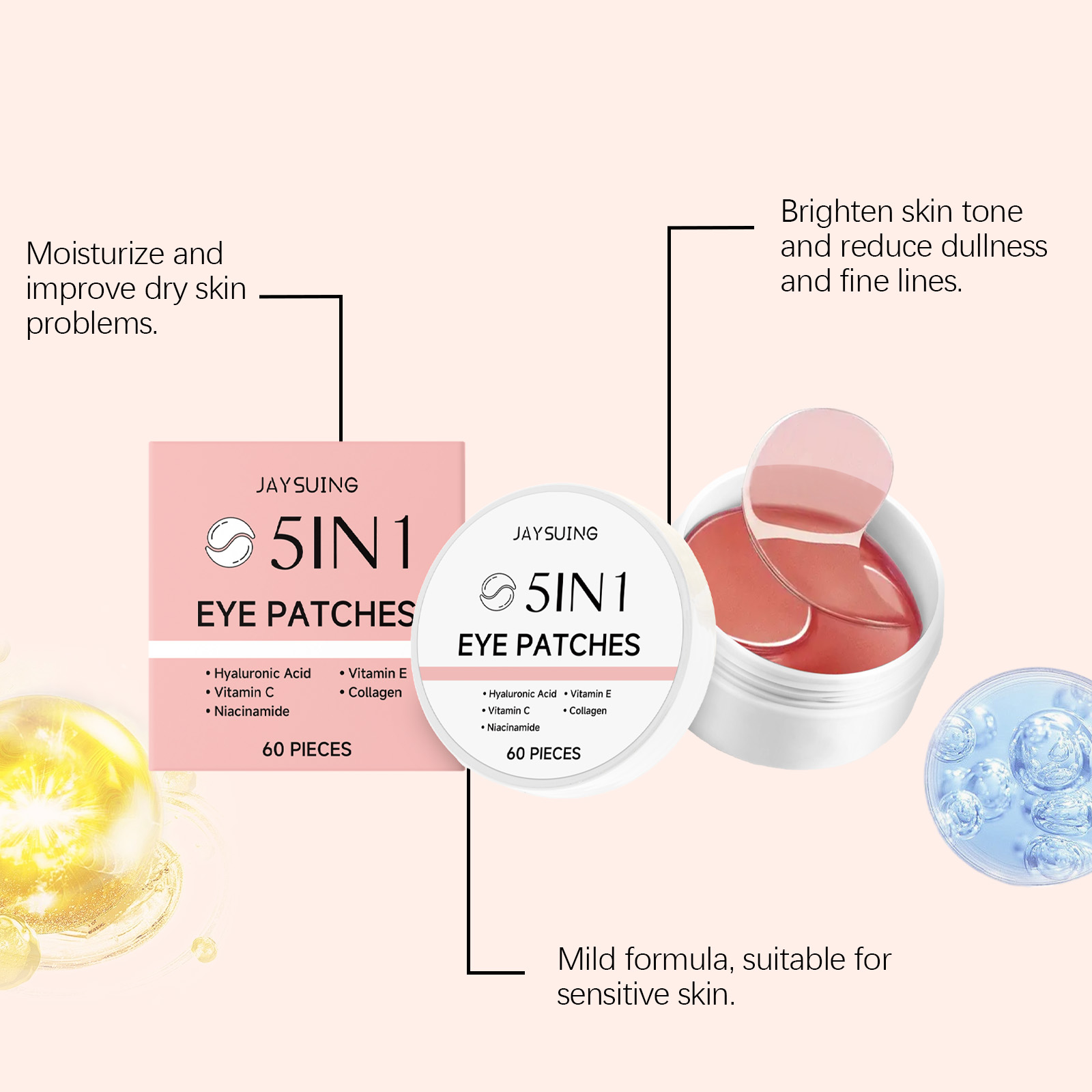 JAYSUING 5-in-1 Under Eye Patc - Hyaluronic Acid Serum review and price