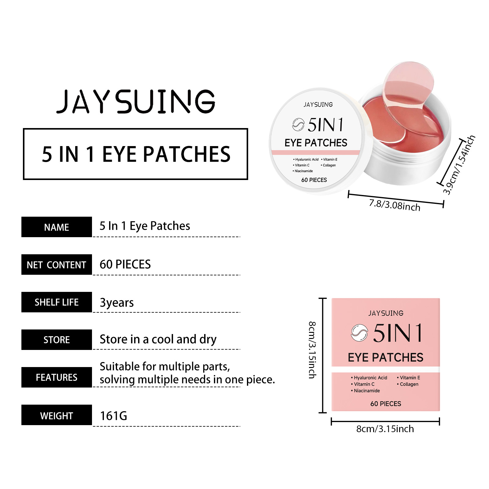JAYSUING 5-in-1 Under Eye Patc - Hyaluronic Acid Serum review and price