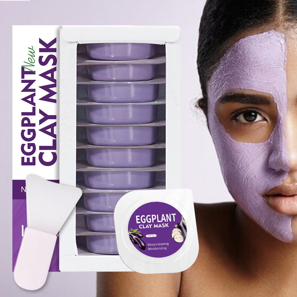 5g/0.17oz*10 Eggplant clay mud - Bentonite Clay Mask review and price