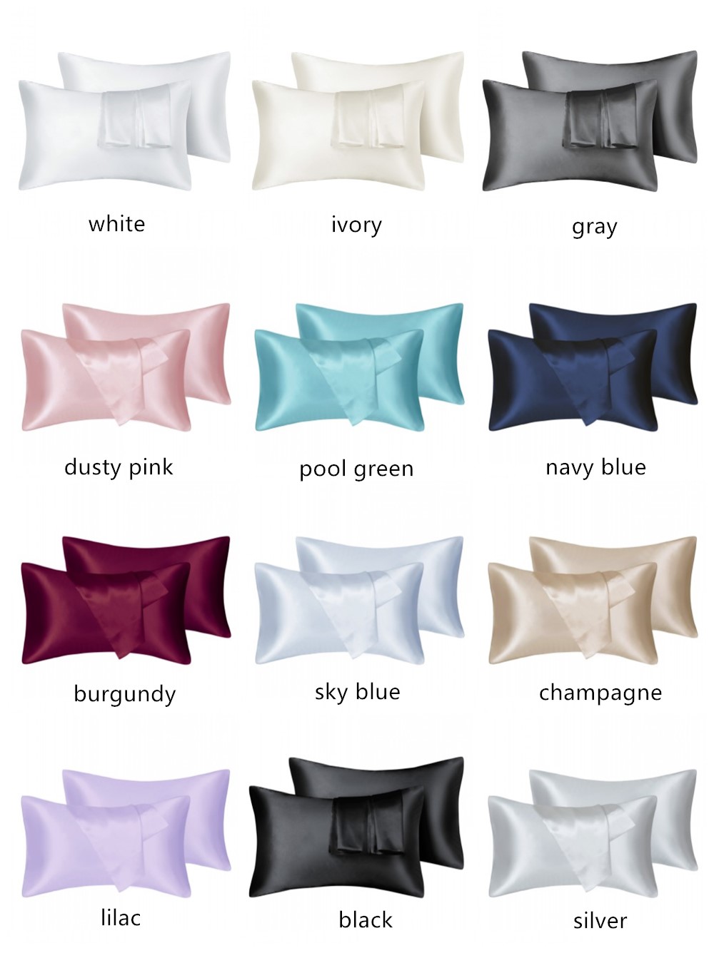 2pcs/lot Solid Silky Satin Ski - Skincare Queen review and price